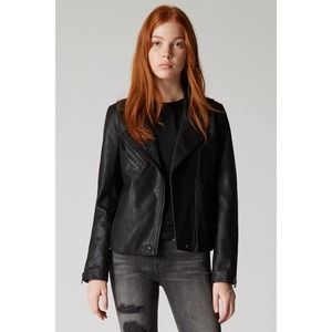 Blank NYC Onyx Vegan Leather Moto Jacket Black NWT
